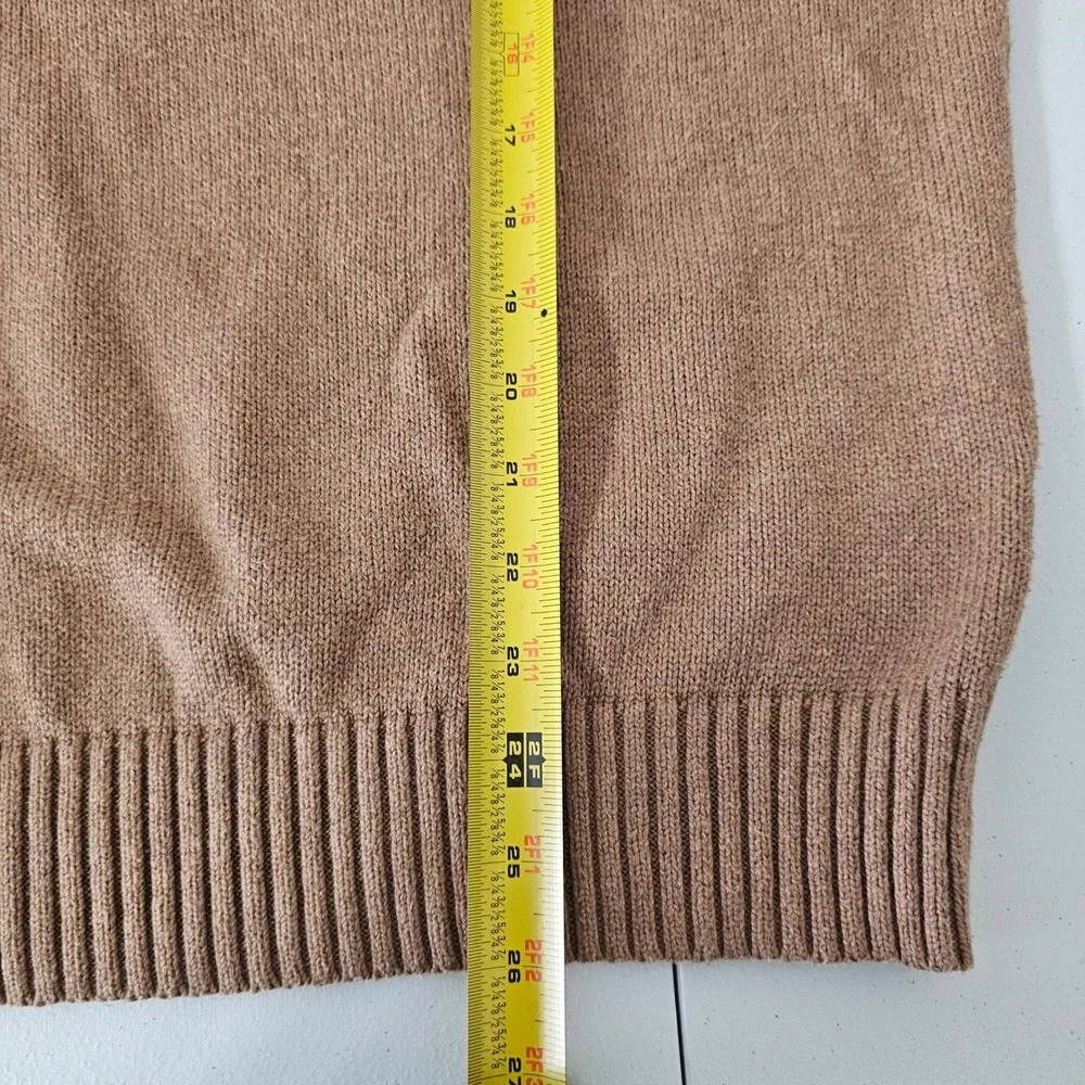Polo Ralph Lauren Quarter Zip Sweater XL Brown Old Money Preppy Classic Cotton